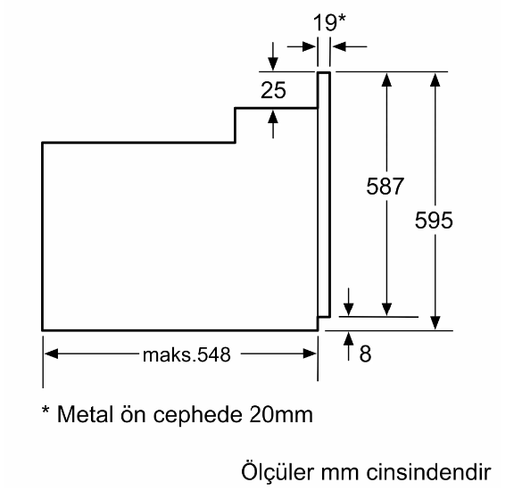 iQ300 Buhar Destekli Ankastre Fırın 60 x 60 cm Beyaz, HI133FEW3T