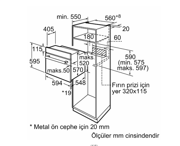 iQ300 Ankastre Fırın 60 x 60 cm, HB234FEH2T