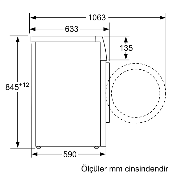 iQ300 Çamaşır Makinesi 9 kg 1200 dev./dak. WM12N200TR