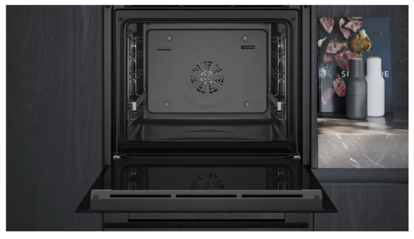 iQ300 Ankastre fırın, ilave buharlı 60 x 60 cm Derin siyah inox - HR232GEB3