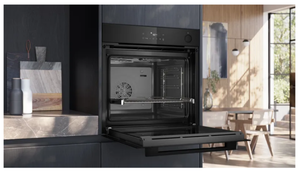 iQ300 Ankastre fırın, ilave buharlı 60 x 60 cm Derin siyah inox - HR232GEB3