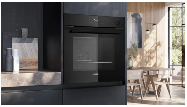 iQ300 Ankastre fırın, ilave buharlı 60 x 60 cm Derin siyah inox - HR232GEB3