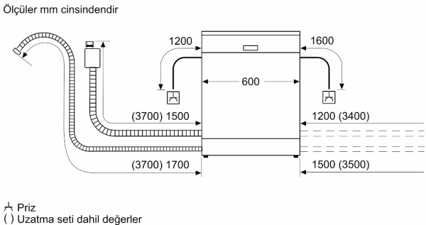 iQ500 Solo Bulaşık Makinesi 60 cm Gümüş Inox, SN25EI82AT