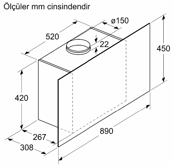 iQ300 Duvar Tipi Davlumbaz 90 cm Siyah Cam, LC95FCJ60T