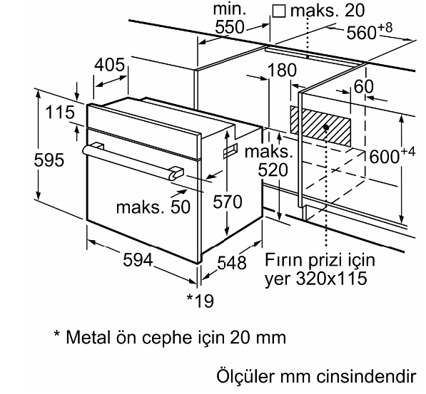iQ300 Ankastre Fırın 60 x 60 cm Inox, HB514FBR1T