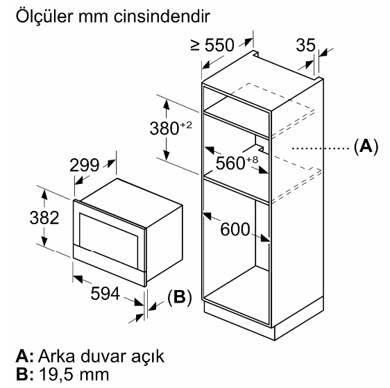 iQ700 Ankastre Mikrodalga Siyah - BE732L1B1
