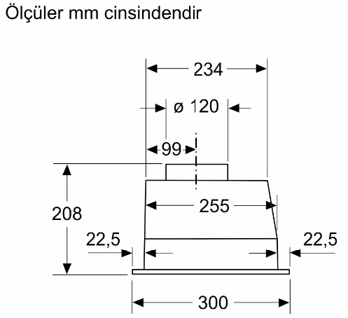 iQ100 Gömme Aspiratör Antrasit, LB73NAA30
