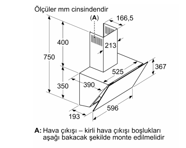 iQ300 Duvar Tipi Davlumbaz 60 cm Siyah Cam - LC66KPJ20T