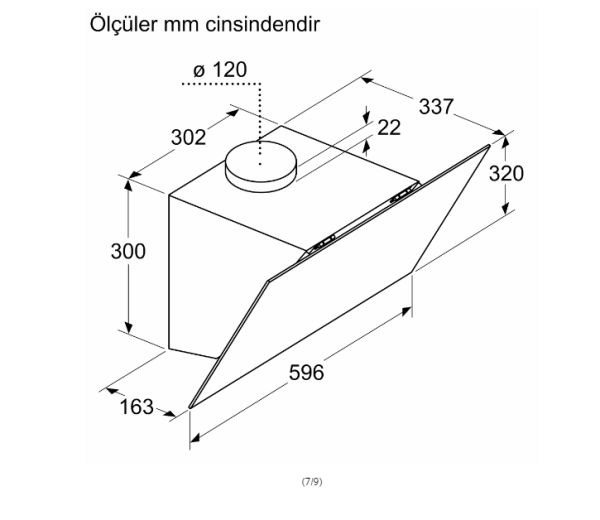 iQ100 Duvar Tipi Davlumbaz 60 cm Beyaz Cam Yüzey - LC64KPJ20T