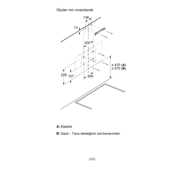 iQ100 Duvar Tipi Davlumbaz 60 cm Beyaz Cam Yüzey - LC64KPJ20T