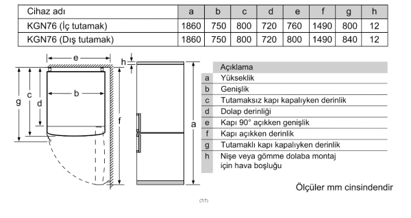 iQ500 Alttan Donduruculu Buzdolabı 186 x 75 cm Beyaz- KG76NCWE0N
