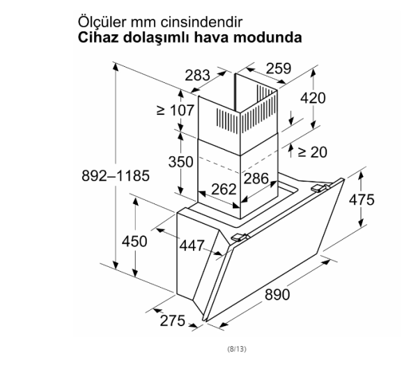 iQ700 Duvar Tipi Davlumbaz 90 cm Siyah Cam - LC91KLT60