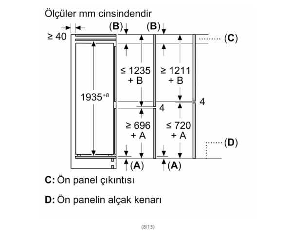 iQ500 Alttan Donduruculu Ankastre Buzdolabı 193.5 x 70.8 cm softClosing Düz Menteşe - KB96NADD0