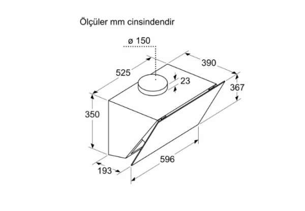 iQ500 Duvar Tipi Davlumbaz 60 cm- LC67KPJ70T