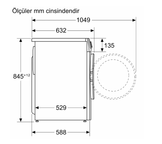 iQ300 Çamaşır Makinesi 10 kg 1200 dev./dak., Beyaz -  WG52A202TR