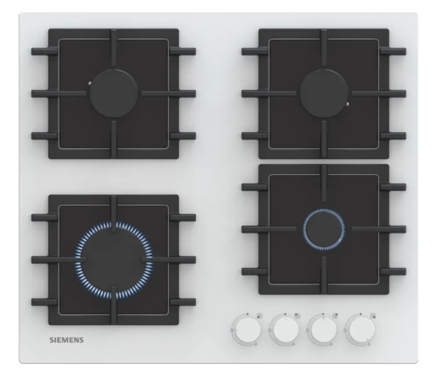 iQ300 Gazlı Ocak 60 cm Sert cam, Beyaz - EN6B2NP40O