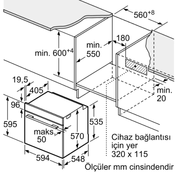 iQ300 Buhar Destekli Ankastre Fırın 60 x 60 cm - HU736AEN0T