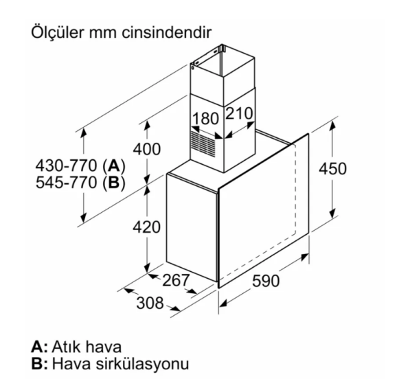 iQ300 Duvar Tipi Davlumbaz 60 cm -  LC65FCJ00T