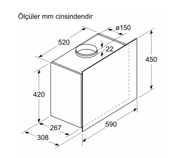 iQ300 Duvar Tipi Davlumbaz 60 cm -  LC65FCJ00T