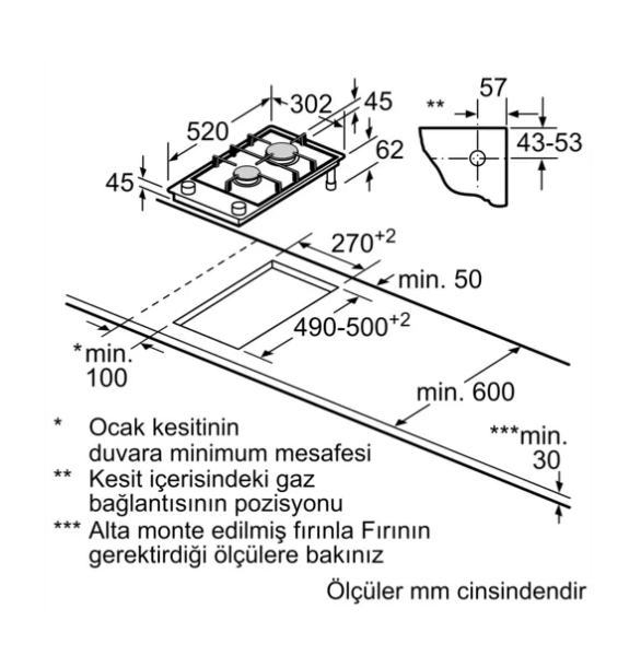 iQ700 Gazlı Domino Ocak 30 cm Seramik, Siyah