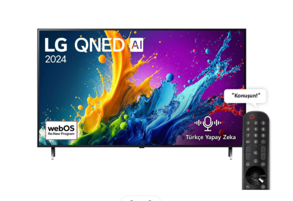 LG55QNED80T6A-55 inç LG QNED AI QNED80 4K Smart TV AI Sihirli Kumanda HDR10 webOS24 2024