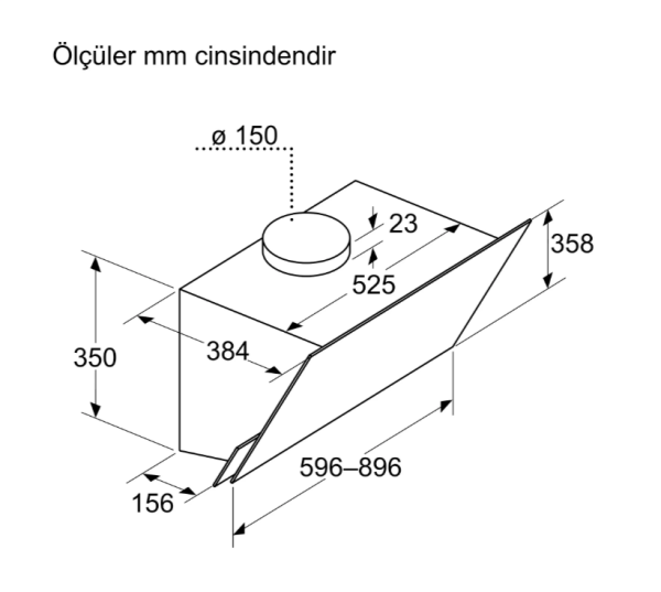iQ700 Duvar Tipi Davlumbaz 60 cm Siyah Cam, Siyah - LC68KPK60T