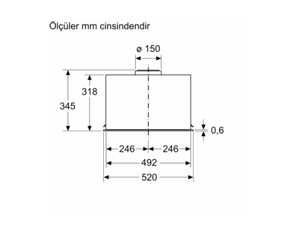iQ500 Gömme Aspiratör 52 cm Paslanmaz çelik - LB56NAC50
