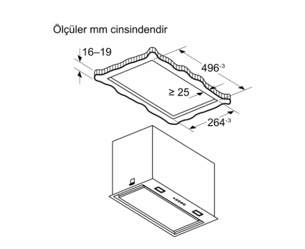 iQ500 Gömme Aspiratör 52 cm Paslanmaz çelik - LB56NAC50