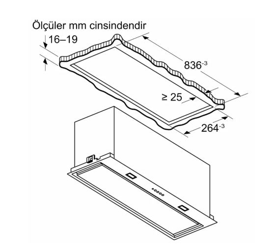iQ700 Gömme Aspiratör 86 cm Siyah - LB88NPC60