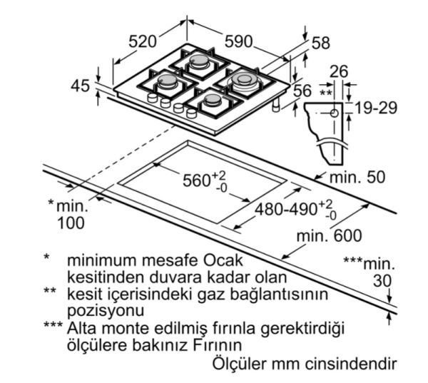 iQ500 Gazlı Ocak 60 cm Sert cam, Siyah - EP6A6HI40O
