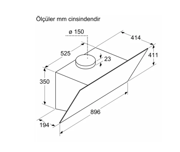 iQ500 Duvar Tipi Davlumbaz 90 cm Siyah Cam - LC97KPJ60T