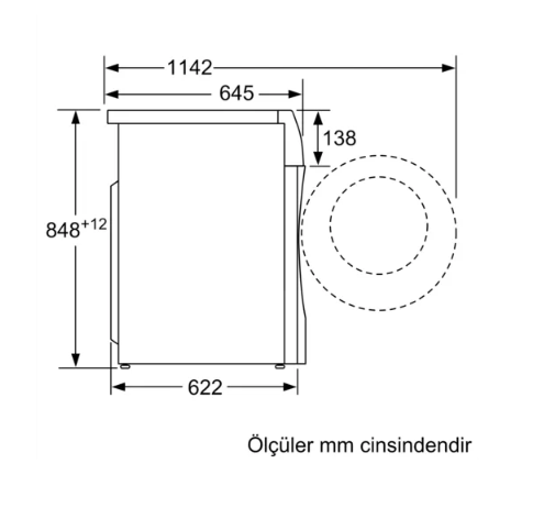 iQ700 Kurutmalı Çamaşır Makinesi 10.5/6 kg 1400 dev./dak -WN54C2A0TR
