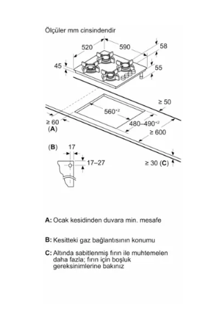 Q300 Gazlı Ocak 60 cm Sert cam, Beyaz - EO6C2PP30O
