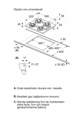 iQ300 Gazlı Ocak 60 cm Sert cam, Siyah - EO6C6PP30O