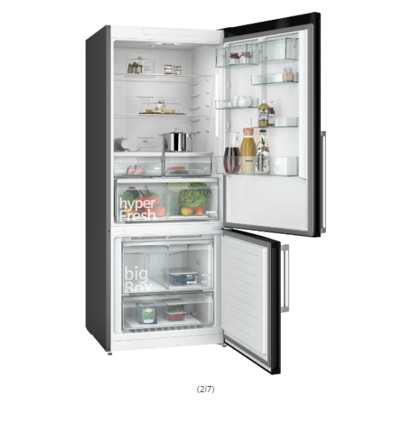 iQ500 Alttan Donduruculu Buzdolabı 186 x 75 cm BlackSteel - KG76NCXE0N