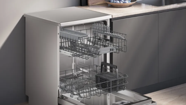 iQ100 Solo Bulaşık Makinesi 60 cm Paslanmaz çelik parmak izi tutmaz- SN216I00DT