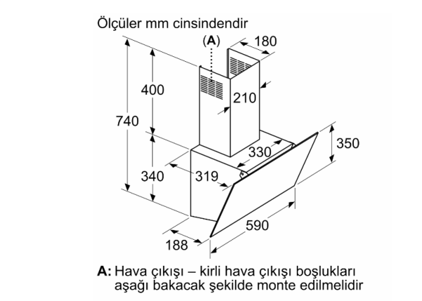iQ100 Duvar Tipi Davlumbaz Siyah Cam LC63KPJ61T