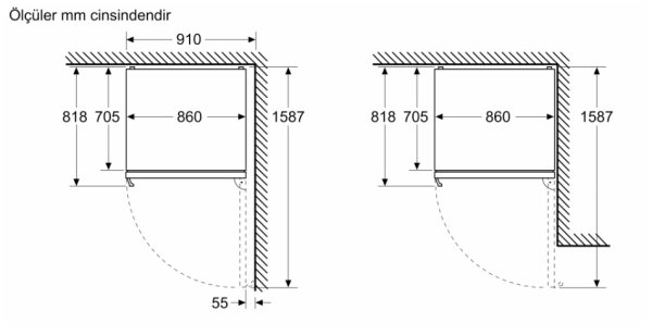 iQ700 Alttan Donduruculu Buzdolabı 186 x 86 cm Kolay temizlenebilir Inox