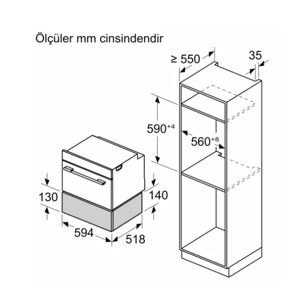 iQ700 Sıcak Tutma Çekmecesi 60 x 14 cm Siyah