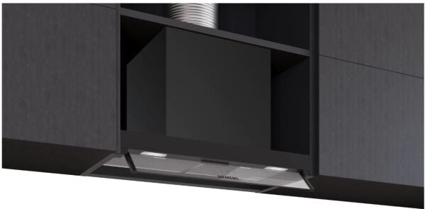 iQ500 Tam entegre davlumbaz 60 cm Siyah Cam, Mat siyah - LJ67BDP60