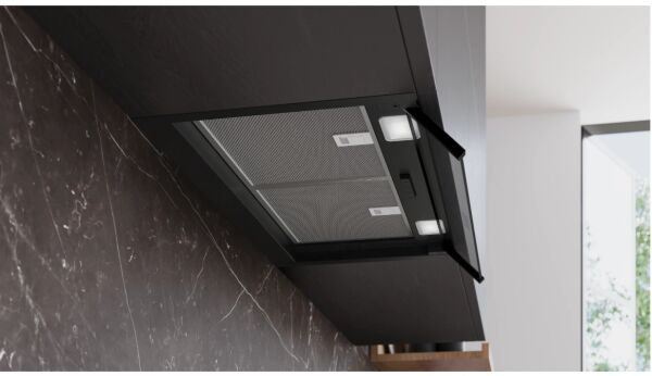 iQ300 Tam entegre davlumbaz 60 cm Cam dekor, Mat siyah - LJ65BCC60