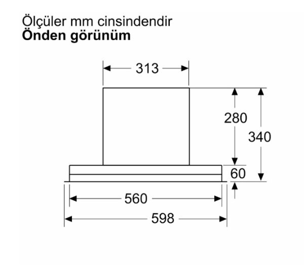 iQ300 Tam entegre davlumbaz 60 cm Cam dekor, Mat siyah - LJ65BCC60