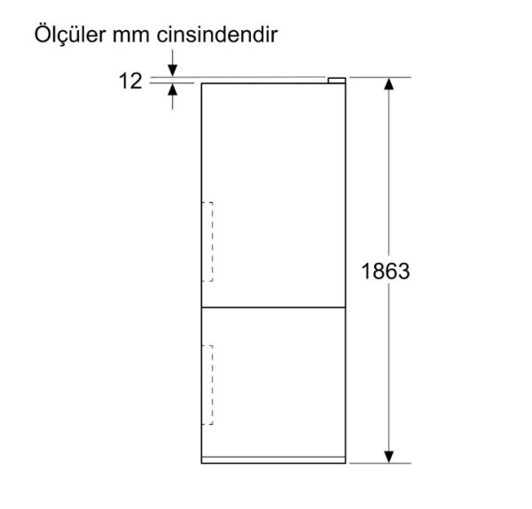iQ100 Alttan Donduruculu Buzdolabı 186.2 x 69.5 cm Beyaz, Total noFrost - KG56NNWD0N