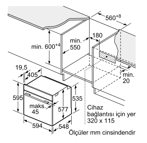 iQ500 Ankastre Fırın 60 x 60 cm Beyaz HJ852GYW0T