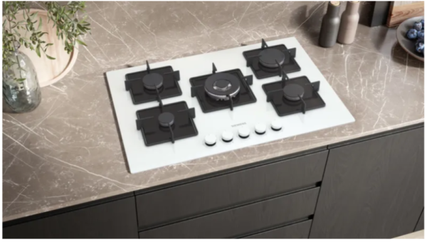 iQ300 Gazlı Ocak 75 cm Sert cam, Beyaz - EN7B2QP30O