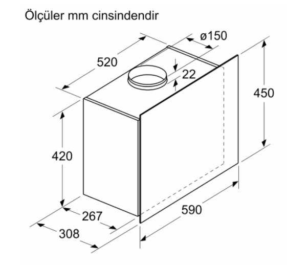 Siemens LC65FCJ20T Beyaz Duvar Tipi Davlumbaz