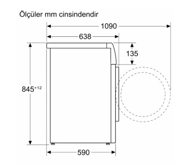 iQ700 Çamaşır Makinesi 11 kg maks. 1400 dev./dak. WG64B2A0TR