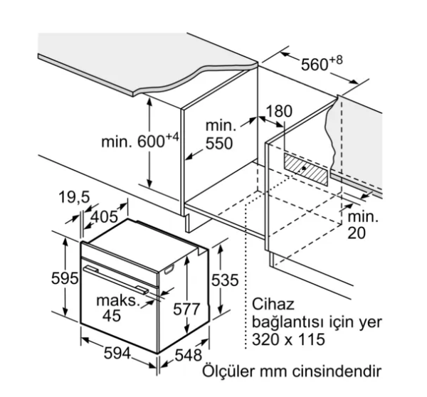 iQ700 Ankastre Fırın 60 x 60 cm Siyah