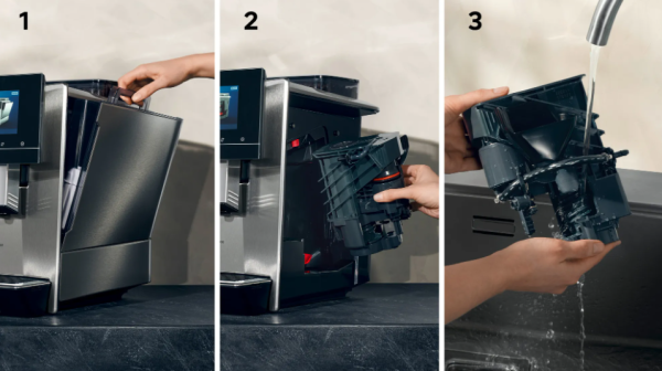 Tam Otomatik Kahve Makinesi EQ900 plus Paslanmaz çelik, Çıkarılabilir su tankı