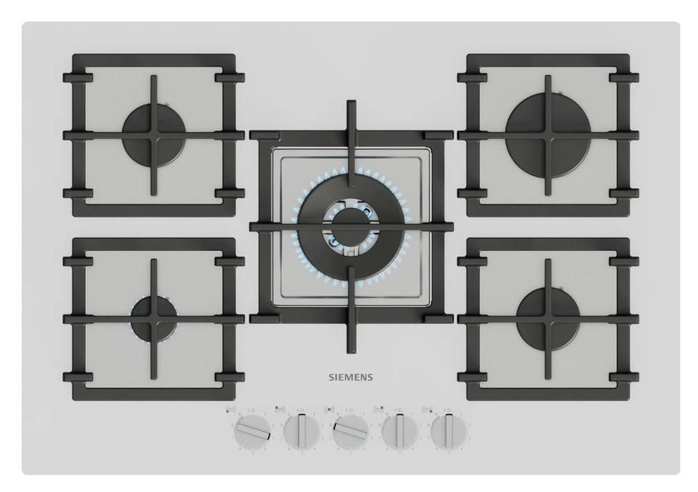 iQ500 Gazlı Ocak 75 cm Sert cam, Beyaz - EP7A2QI40